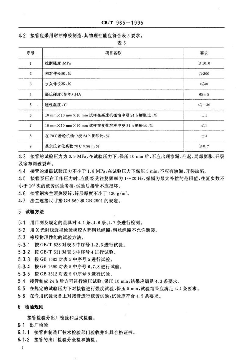 【行業(yè)標(biāo)準(zhǔn)】橡膠補償接管CB/T 965-1995船舶標(biāo)準(zhǔn) 【行業(yè)標(biāo)準(zhǔn)】橡膠補償接管CB/T 965-1995船舶標(biāo)準(zhǔn)